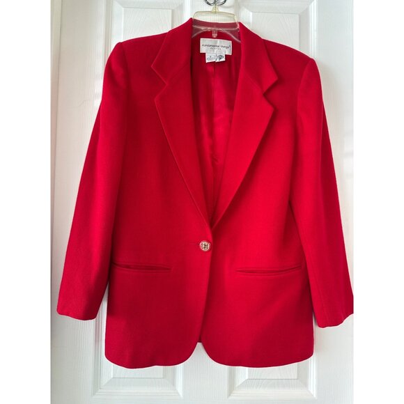 Vintage 100% Pure Wool Red Blazer Jacket Fundamental Things 8P - Picture 1 of 11